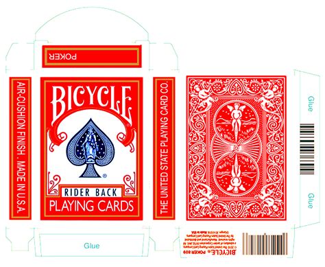 Bicycle Playing Card Box Template Red