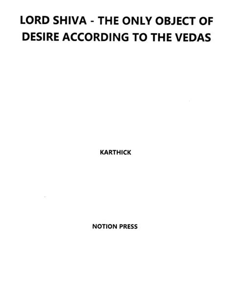 Lord Shiva- The Only Object of Desire According to The Vedas (Sanskrit Text with Transliteration ...