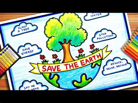 Earth Day Drawing | Earth Day Poster | Save Earth Save Environment Poster | Save Earth Drawing