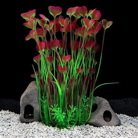 Xelparuc Large Aquarium Plants Artificial Plastic Fish Tank Plants Decoration Ornament for All ...