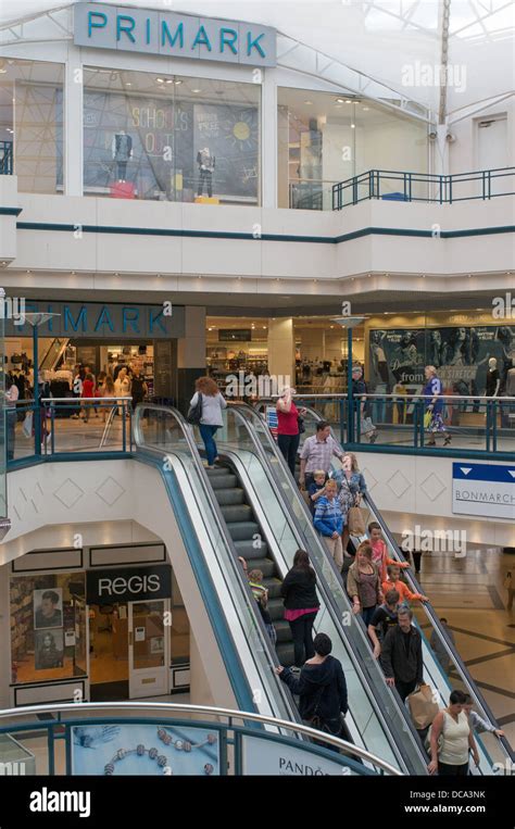 Interior view of the Cornmill Shopping Centre, Darlington, north east England, UK Stock Photo ...