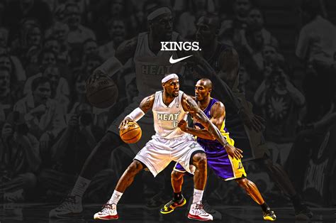 Download Competing Lebron And Kobe Bryant Poster Wallpaper | Wallpapers.com