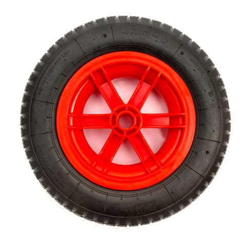 14 Inch 3.50-8 Red Spoked Wheel Pneumatic Tyre & Inner Tube Wheelbarrow ...