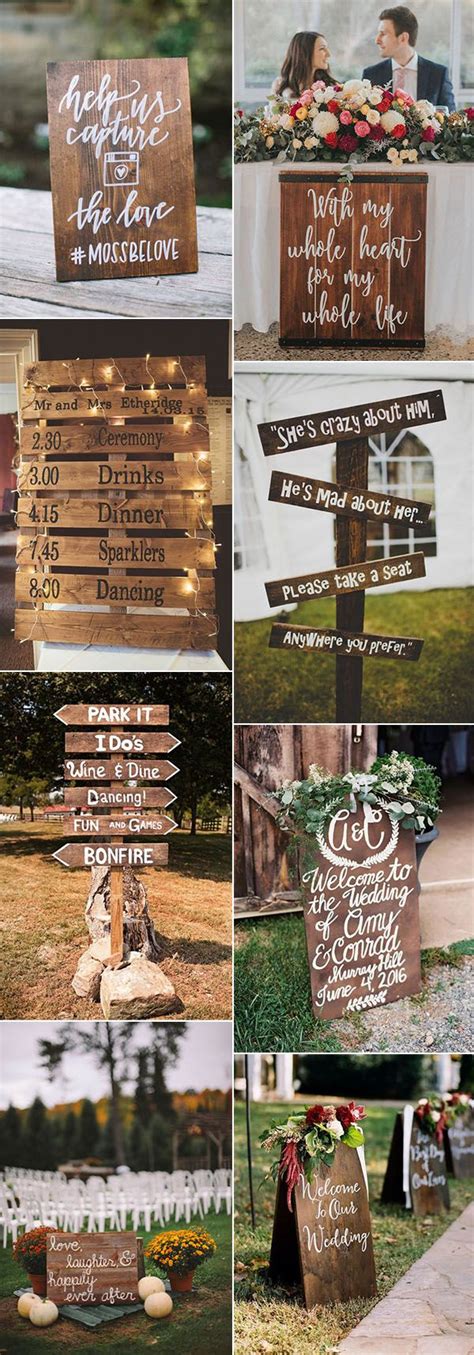 Pretty Budget-Friendly Wedding decorating Ideas-30 Easy-to-Do Rustic Signs ...