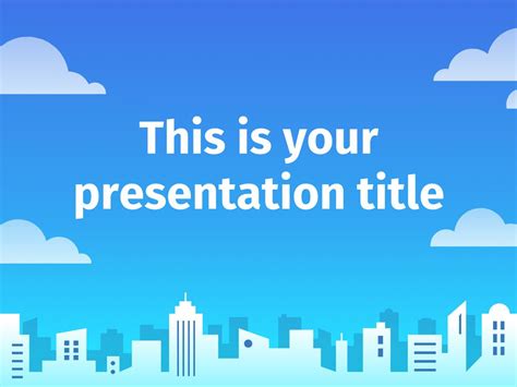 Free Powerpoint template or Google Slides theme with illustrated city ...