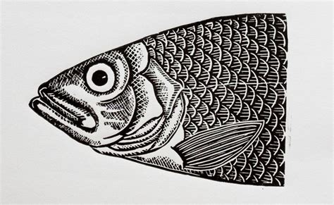 Fish Head Print | Lino Print