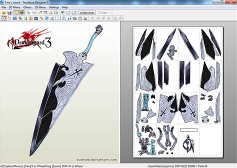 Drakengard 3 Two's Sword Papercraft Template by svanced on DeviantArt