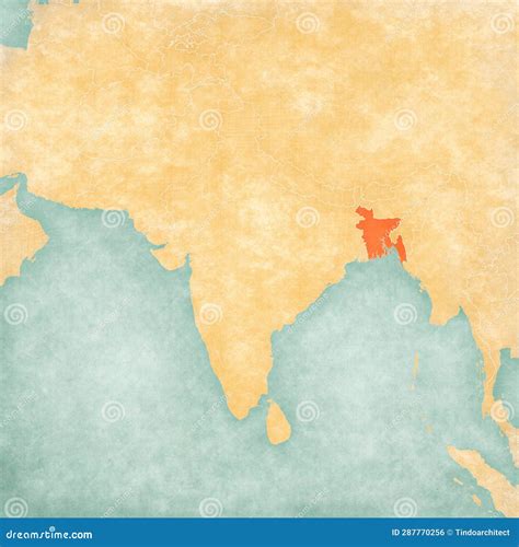 Map of South Asia - Bangladesh Stock Illustration - Illustration of ...