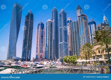 Dubai Skyline with Skyscrapers at the Marina. Editorial Stock Photo ...