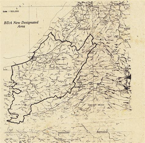 Images of Bintulu Before and Now: Map of Bintulu in the 1960's compared with 1980's