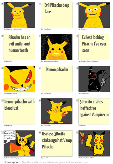 Evil Pikachu derp face - Drawception