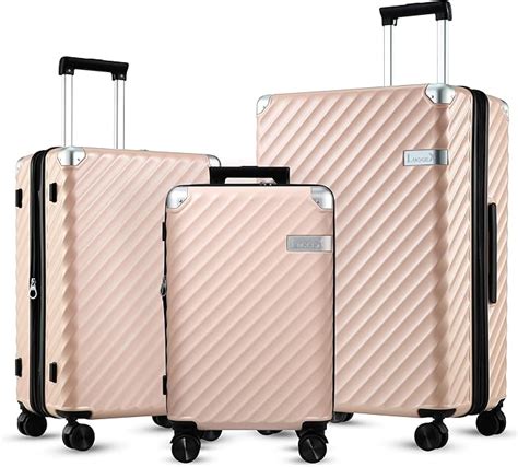 Amazon.com | LUGGEX 3 Piece Luggage Sets with Spinner Wheels - 100% ...