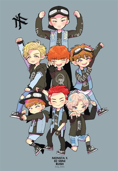 [FANART] MONSTA X Rush | 몬스타 엑스 (MONSTA X) | Pinterest | Fan art, Fans and Fanart