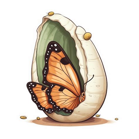 Premium AI Image | Cartoon a butterfly emerging from a cocoon ...