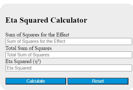 Eta Squared Calculator - Calculator Academy