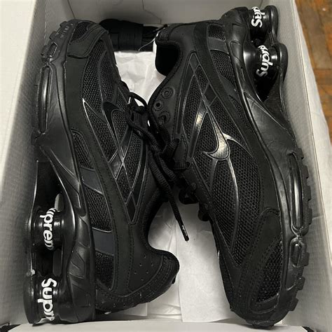 Supreme x Nike Shox size 8 Black colorway Purchased... - Depop