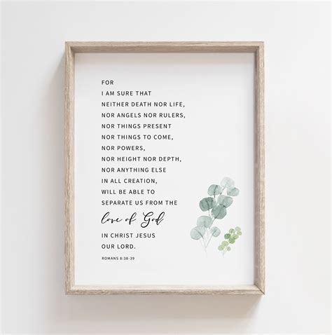 Bible Verse print Wall Art Digital file Romans 8:38-39 Digital Prints ...