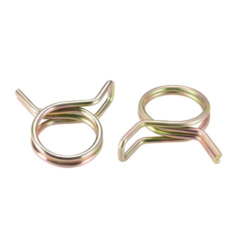 Double Wire Motorcycle ATV 12mm Fuel Line Hose Tube Spring Clips Clamp Zinc Plated 10Pcs ...