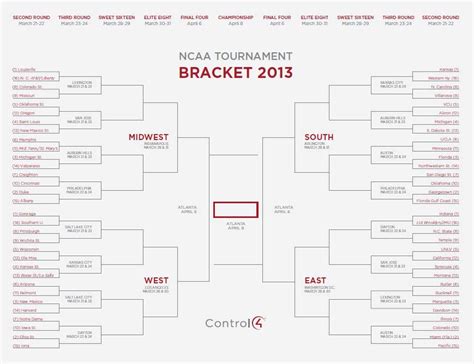 Printable March Madness Brackets! | Home Automation Blog