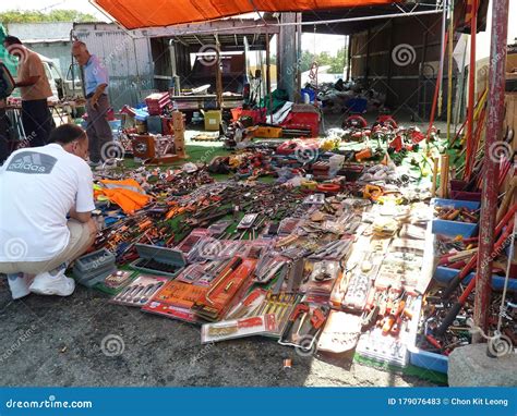 Sunny View of a Flea Market Editorial Stock Photo - Image of ...