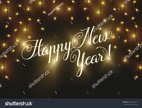 Happy New Year 2018 Christmas Lights Stock Vector (Royalty Free) 748977232 | Shutterstock