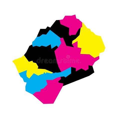 Lesotho Political Map of Administrative Divisions Stock Illustration ...