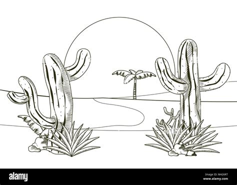 Cartoon Desert Landscape Wild West High Resolution Stock Photography ...