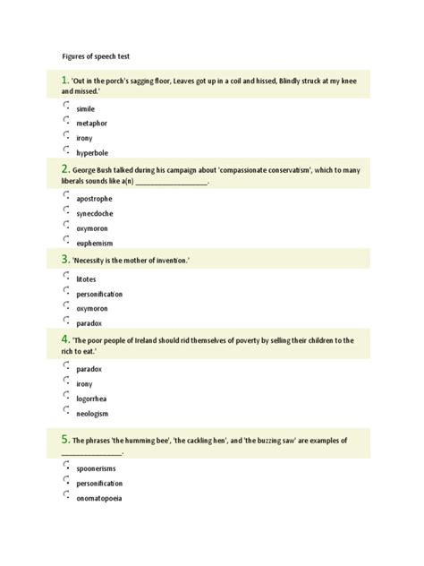 Figures of Speech Test | PDF