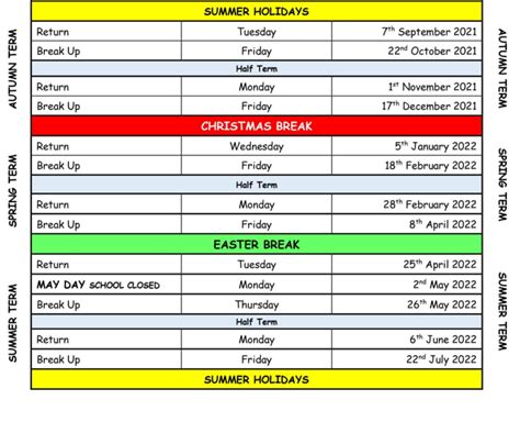 Term Dates - Gladstone Road Primary School