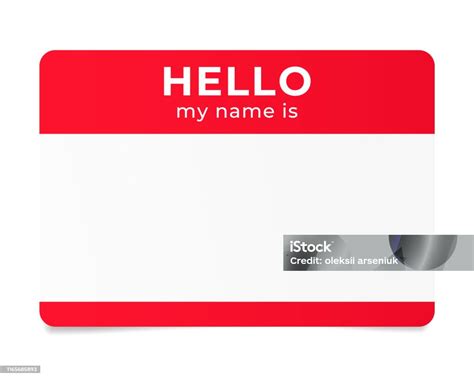 Red Name Tag Hello My Name Is Label Stock Illustration - Download Image Now - Name Tag, Identity ...