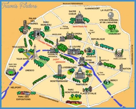 Paris Map Landmarks Paris Landmarks Map - ToursMaps.com