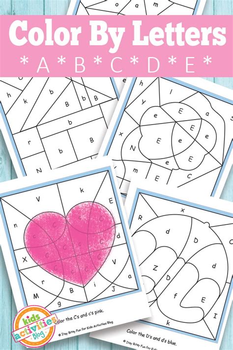 Easy Color By Letter Worksheets for Letters A, B, C, D & E | Kids ...