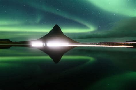 Kirkjufell Reflection at night, Iceland