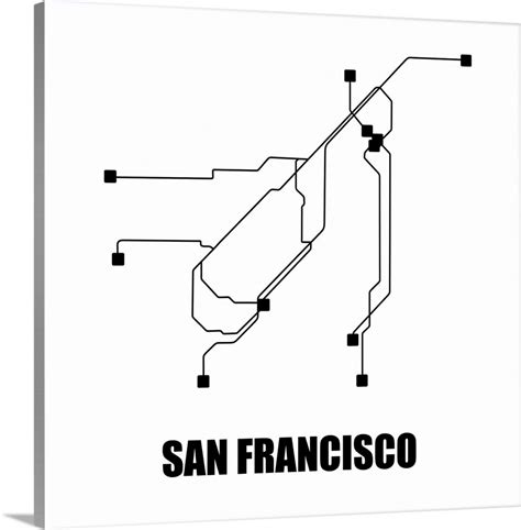 San Francisco White Subway Map Wall Art, Canvas Prints, Framed Prints, Wall Peels | Great Big Canvas