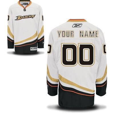 Reebok Anaheim Ducks Men's Premier Away Custom Jersey - White - Shop ...