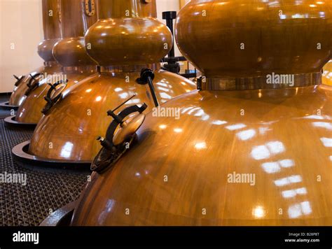 Row of pot stills at Glenmorangie Distillery Stock Photo - Alamy