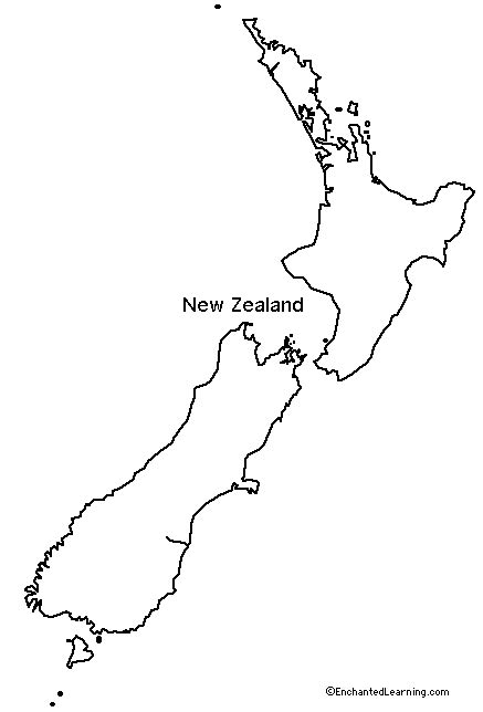 Outline Map: New Zealand | Map of new zealand, Pirate maps, Christmas math activities