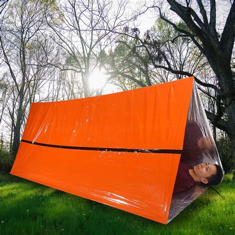 Qiilu Outdoor Waterproof Thermal Blanket Emergency Rescue Shelter ...