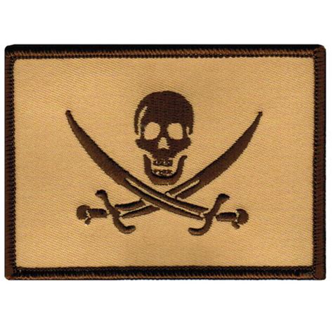 Tan Calico Jack Flag Embroidered Patch