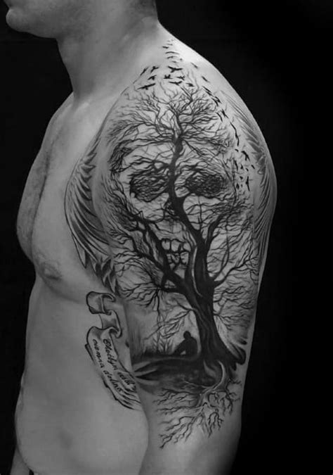 40 Skull Tree Tattoo Designs For Men - Cool Ink Ideas