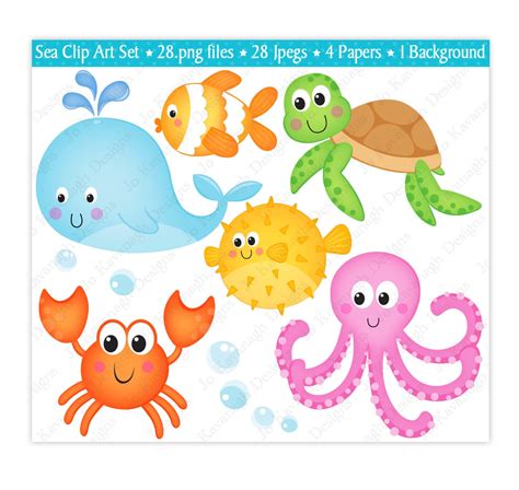 Ocean Creatures Clipart at GetDrawings | Free download