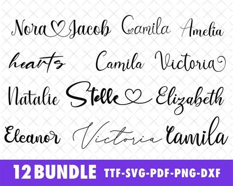 Font with hearts Bundle Font with tails Cursive font heart | Etsy in ...