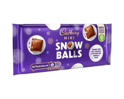 Cadbury Mini Snow Balls Chocolate Bar 110g | Christmas Chocolate Gifts ...