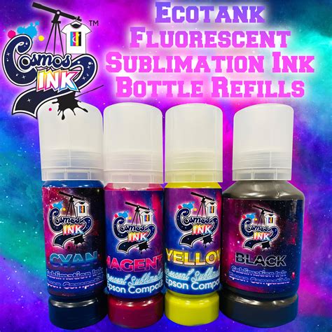 Epson EcoTank Printer Fluorescent Sublimation Ink Refills | Cosmos Ink