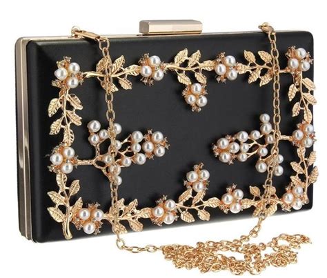 Black Pearl Clutch | Evening handbag, Pearl clutch, Women's clutches ...