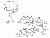 Beautiful lake coloring Page  Download Free sketch template