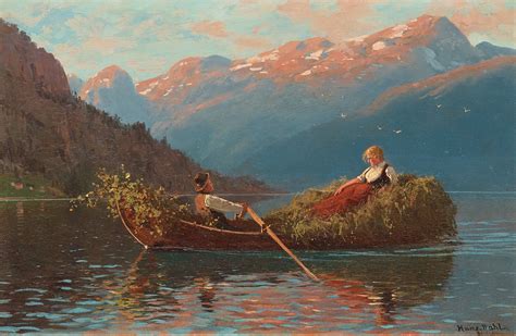 Hans Dahl, "Heimfahr am abend, Westnorwegen" (On the way back from work, Western Norway ...