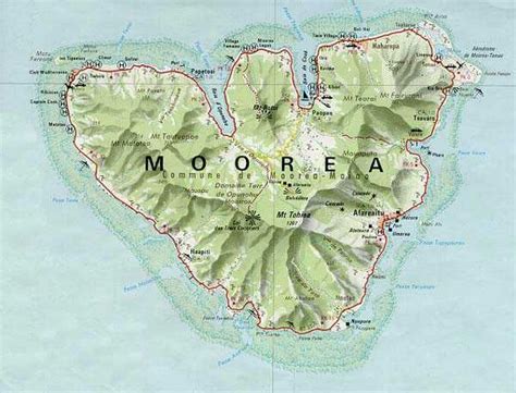 Road Map Moorea | Moorea tahiti, Moorea, Society islands