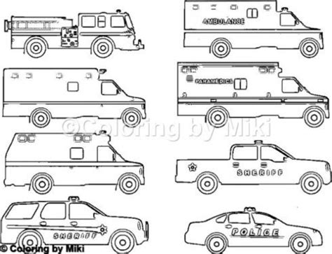 Emergency Vehicles Coloring Pages