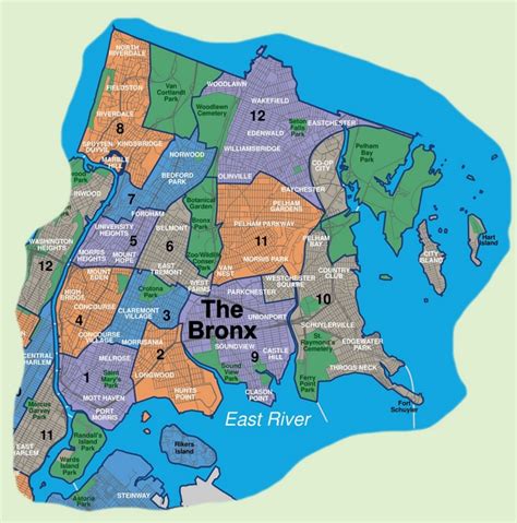 Map of Bronx neighborhoods